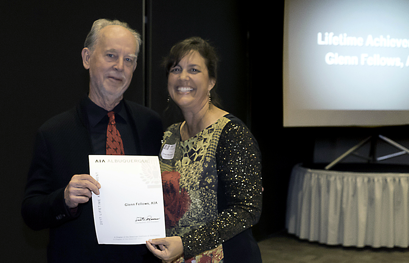 Glenn Fellows and Tina Reames at the 2017 AIA Albuquerque Banquet